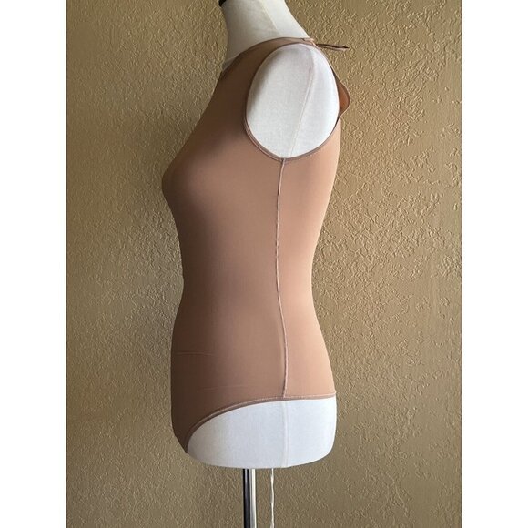 SKIMS Kim Kardashian Jelly Sheer Crewneck Thong Bodysuit In Sienna Size S - Picture 4 of 8